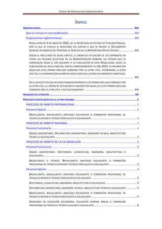 Centro de Información Administrativa
ÍNDICE
GENERALIDADES....................................................................