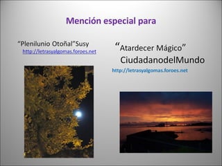 Mención especial para 