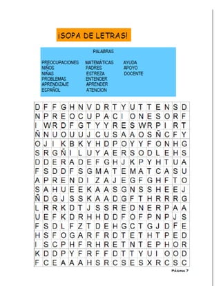 Boletin de problemas de aprendizaje