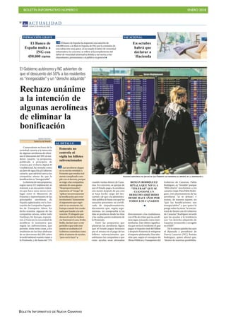 BOLETÍN INFORMATIVO NÚMERO I ENERO 2018
BOLETÍN INFORMATIVO DE NUEVA CANARIAS
 