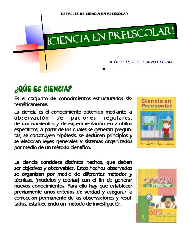 Boletin informativo cómo enseñar ciencia en preescolar
