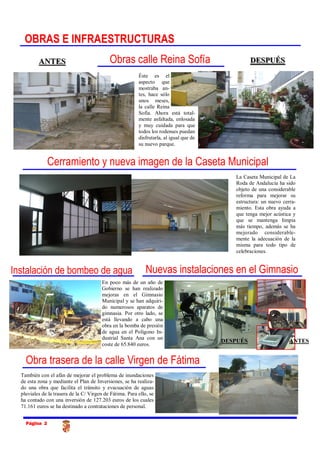OBRAS E INFRAESTRUCTURAS
          ANTES                             Obras calle Reina Sofía                              ...