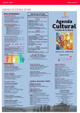 JUNIO 2018 PAG 10 Nº2
AGENDA CULTURAL JUNIO
 