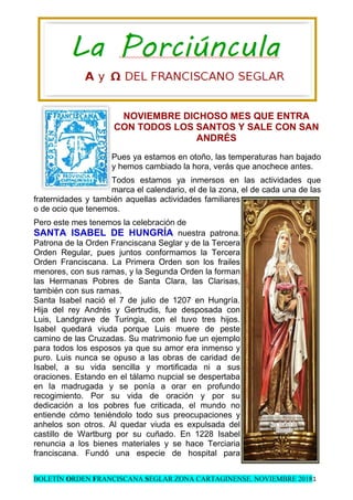 NOVIEMBRE DICHOSO MES QUE ENTRA
CON TODOS LOS SANTOS Y SALE CON SAN
ANDRÉS
Pues ya estamos en otoño, las temperaturas han ...