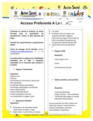 Boletin postulacion icbf