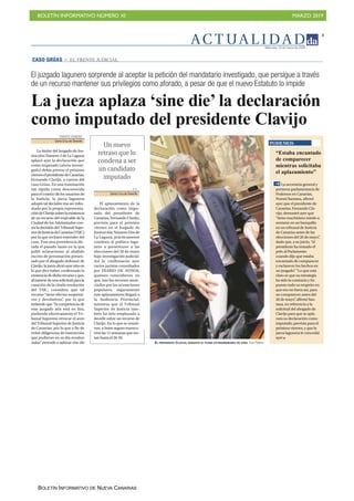 BOLETÍN INFORMATIVO NÚMERO XI MARZO 2019
BOLETÍN INFORMATIVO DE NUEVA CANARIAS
 