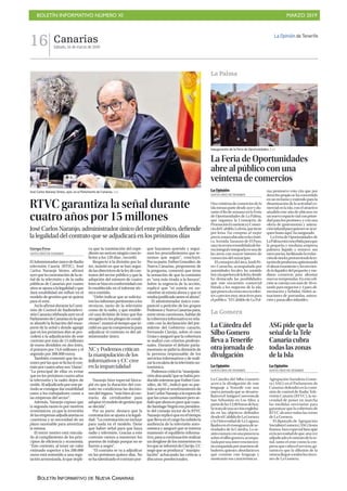 BOLETÍN INFORMATIVO NÚMERO XI MARZO 2019
BOLETÍN INFORMATIVO DE NUEVA CANARIAS
 