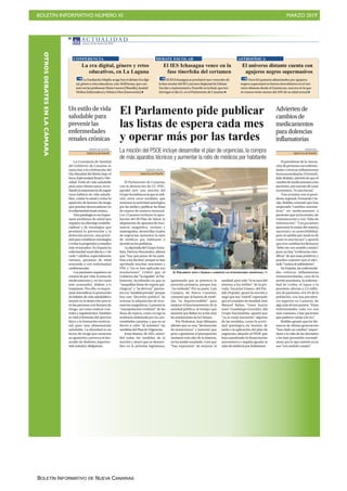 BOLETÍN INFORMATIVO NÚMERO XI MARZO 2019
BOLETÍN INFORMATIVO DE NUEVA CANARIAS
OTROSDEBATESENLACÁMARA
 