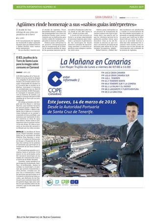 BOLETÍN INFORMATIVO NÚMERO XI MARZO 2019
BOLETÍN INFORMATIVO DE NUEVA CANARIAS
 