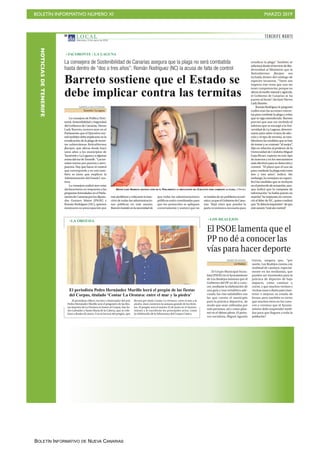 BOLETÍN INFORMATIVO NÚMERO XI MARZO 2019
BOLETÍN INFORMATIVO DE NUEVA CANARIAS
NOTICIASDETENERIFE
 