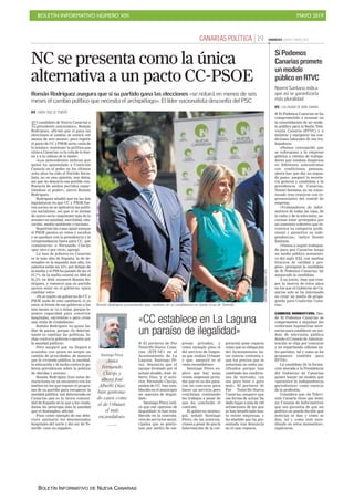 BOLETÍN INFORMATIVO NÚMERO XIX MAYO 2019
BOLETÍN INFORMATIVO DE NUEVA CANARIAS
 