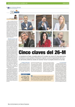 BOLETÍN INFORMATIVO NÚMERO XIX MAYO 2019
BOLETÍN INFORMATIVO DE NUEVA CANARIAS
 