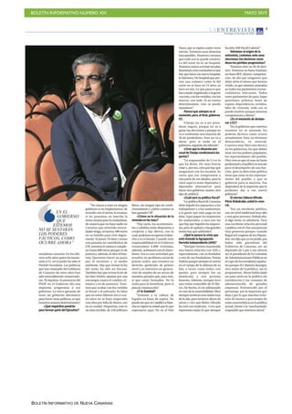 BOLETÍN INFORMATIVO NÚMERO XIX MAYO 2019
BOLETÍN INFORMATIVO DE NUEVA CANARIAS
 