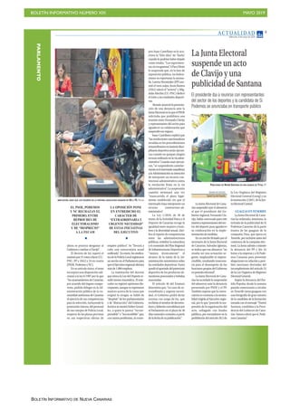 BOLETÍN INFORMATIVO NÚMERO XIX MAYO 2019
BOLETÍN INFORMATIVO DE NUEVA CANARIAS
PARLAMENTO
 