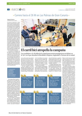 BOLETÍN INFORMATIVO NÚMERO XIX MAYO 2019
BOLETÍN INFORMATIVO DE NUEVA CANARIAS
 