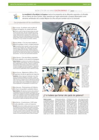 BOLETÍN INFORMATIVO NÚMERO XIX MAYO 2019
BOLETÍN INFORMATIVO DE NUEVA CANARIAS
 