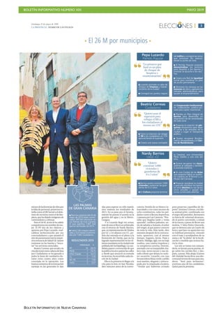 BOLETÍN INFORMATIVO NÚMERO XIX MAYO 2019
BOLETÍN INFORMATIVO DE NUEVA CANARIAS
 