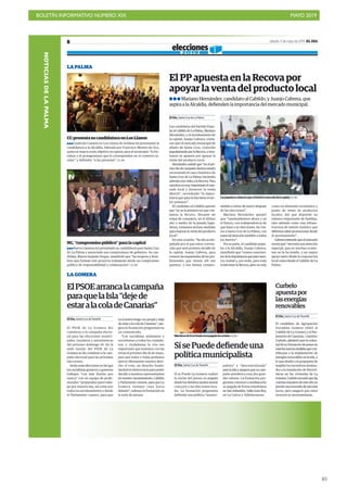 BOLETÍN INFORMATIVO NÚMERO XIX MAYO 2019
!85
NOTICIASDELAPALMA
 