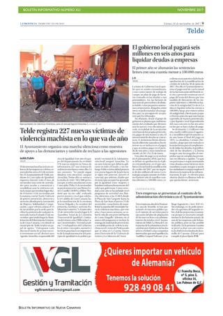 BOLETÍN INFORMATIVO NÚMERO XLI NOVIEMBRE 2017
BOLETÍN INFORMATIVO DE NUEVA CANARIAS
 