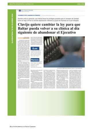 BOLETÍN INFORMATIVO NÚMERO XVI ABRIL 2018
BOLETÍN INFORMATIVO DE NUEVA CANARIAS
MÁSDEBATESENELPARLAMENTO
 