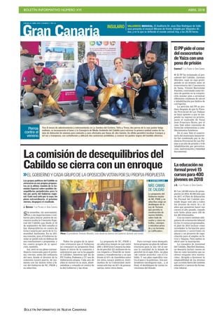 BOLETÍN INFORMATIVO NÚMERO XVI ABRIL 2018
BOLETÍN INFORMATIVO DE NUEVA CANARIAS
 