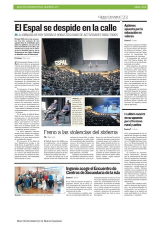 BOLETÍN INFORMATIVO NÚMERO XVI ABRIL 2018
BOLETÍN INFORMATIVO DE NUEVA CANARIAS
 