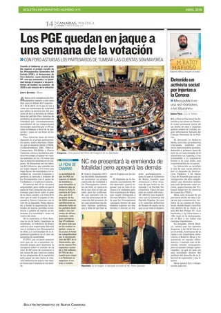 BOLETÍN INFORMATIVO NÚMERO XVI ABRIL 2018
BOLETÍN INFORMATIVO DE NUEVA CANARIAS
 