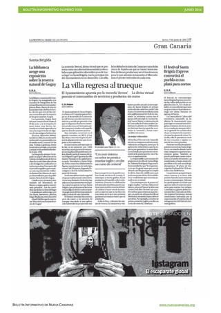 BOLETÍN INFORMATIVO NÚMERO XXIII	

 JUNIO 2016
	

BOLETÍN INFORMATIVO DE NUEVA CANARIAS www.nuevacanarias.org
 