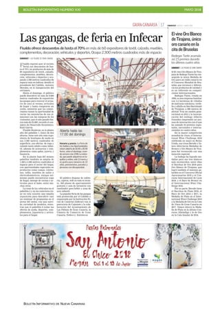 BOLETÍN INFORMATIVO NÚMERO XXI MAYO 2018
BOLETÍN INFORMATIVO DE NUEVA CANARIAS
 