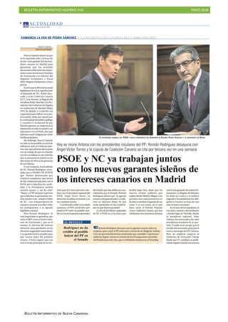 BOLETÍN INFORMATIVO NÚMERO XXI MAYO 2018
BOLETÍN INFORMATIVO DE NUEVA CANARIAS
 