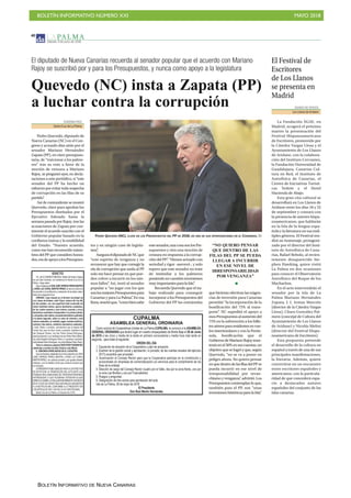 BOLETÍN INFORMATIVO NÚMERO XXI MAYO 2018
BOLETÍN INFORMATIVO DE NUEVA CANARIAS
 