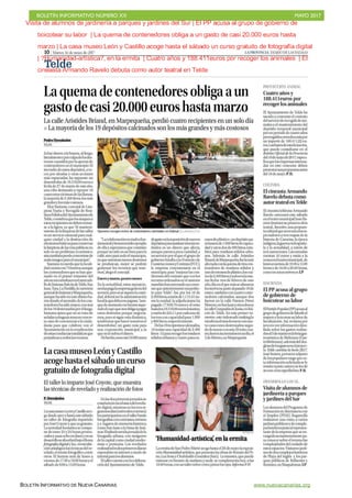 BOLETÍN INFORMATIVO NÚMERO XX	

 MAYO 2017
	

BOLETÍN INFORMATIVO DE NUEVA CANARIAS www.nuevacanarias.org
 