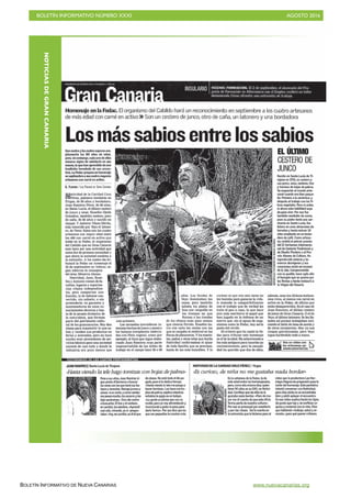 BOLETÍN INFORMATIVO NÚMERO XXXI	

 AGOSTO 2016
	

BOLETÍN INFORMATIVO DE NUEVA CANARIAS www.nuevacanarias.org
NOTICIASDEGRANCANARIA
 