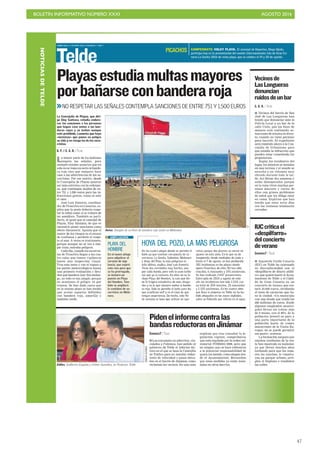 BOLETÍN INFORMATIVO NÚMERO XXXI	

 AGOSTO 2016
	

47
NOTICIASDETELDE
 