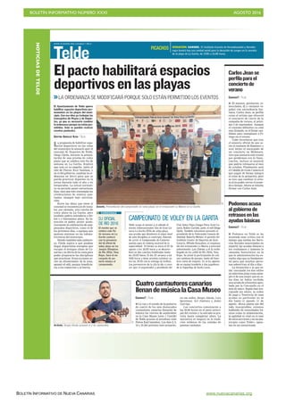 BOLETÍN INFORMATIVO NÚMERO XXXI	

 AGOSTO 2016
	

BOLETÍN INFORMATIVO DE NUEVA CANARIAS www.nuevacanarias.org
NOTICIASDETELDE
 