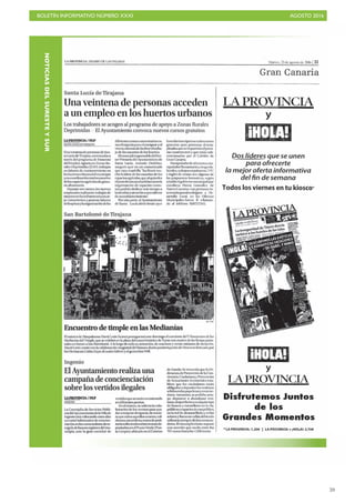 BOLETÍN INFORMATIVO NÚMERO XXXI	

 AGOSTO 2016
	

59
NOTICIASDELSURESTEYSUR
 