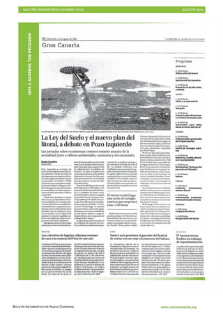BOLETÍN INFORMATIVO NÚMERO XXXI	

 AGOSTO 2016
	

BOLETÍN INFORMATIVO DE NUEVA CANARIAS www.nuevacanarias.org
NOTICIASDELSURESTEYSUR
 