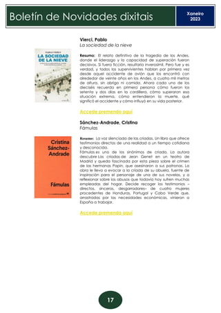 C
Boletín de Novidades dixitais Xaneiro
2023
19
Puértolas, Soledad
Alma, nostalgia, armonía y otros relatos sobre las
pala...