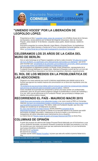 "UNIENDO VOCES" POR LA LIBERACIÓN DE LEOPOLDO LÓPEZ: Presentamos el libro “Leopoldo López, preso de conciencia” en el Edif...