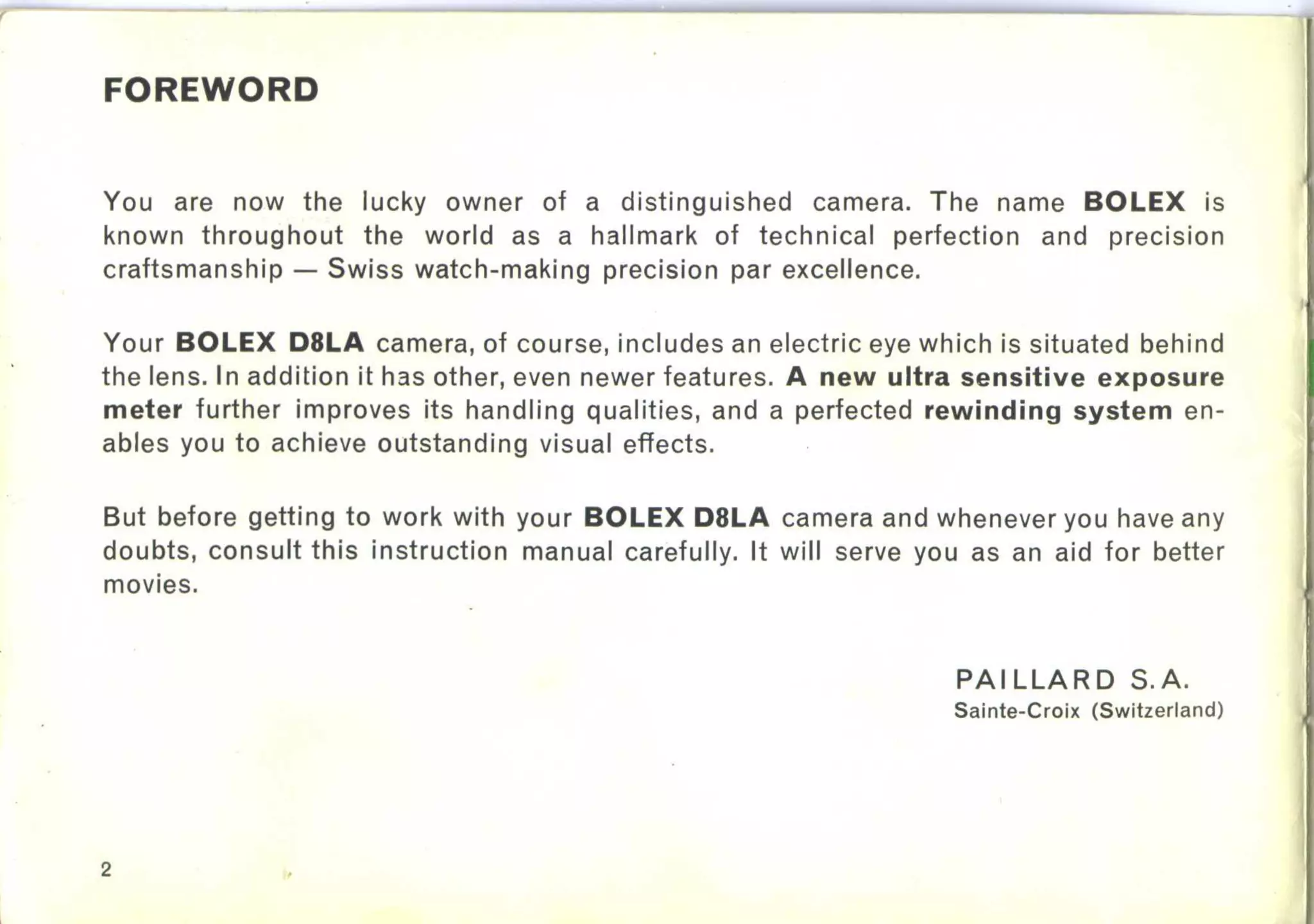 Bolex d8 la_user manual_english
