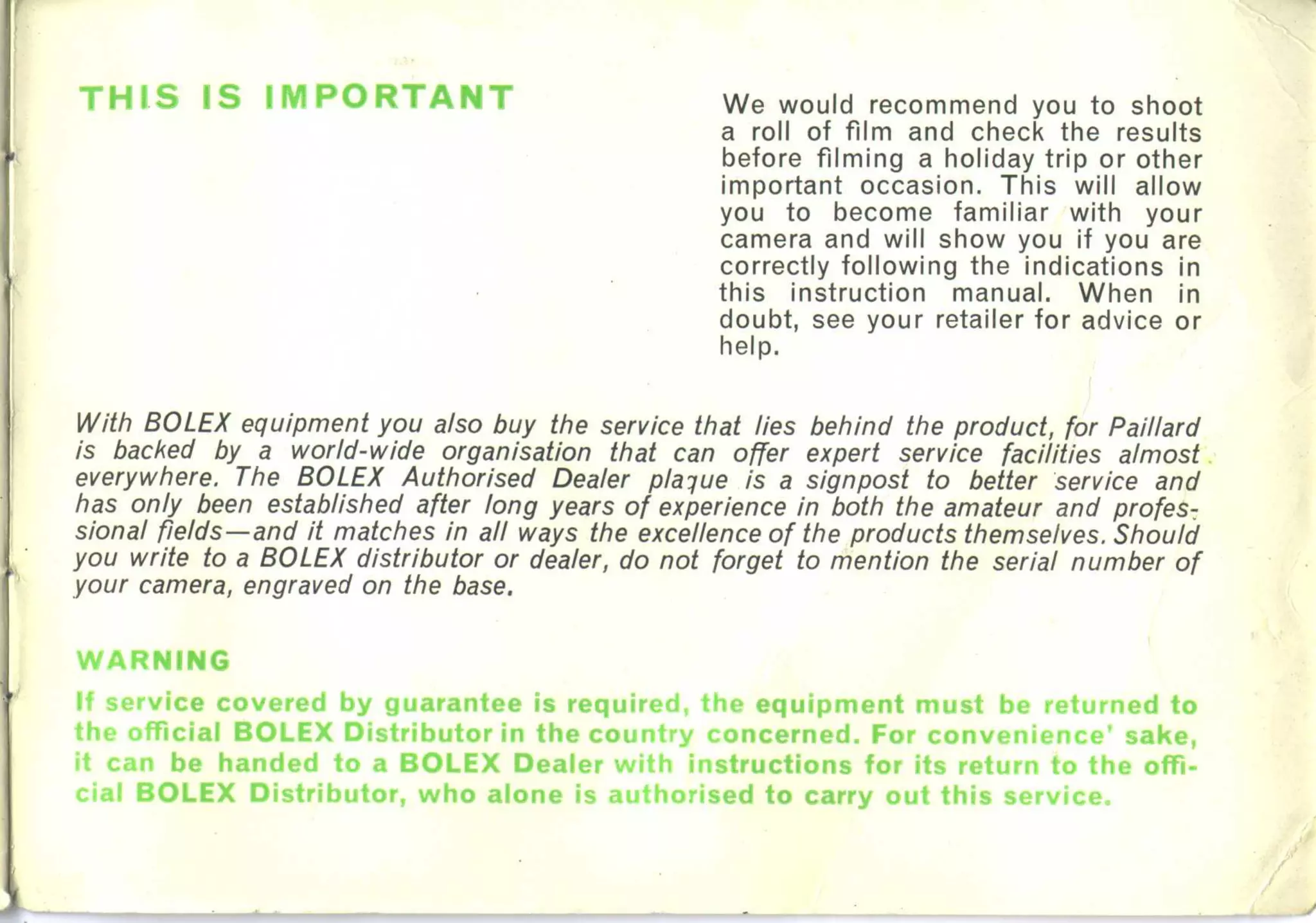 Bolex d8 la_user manual_english