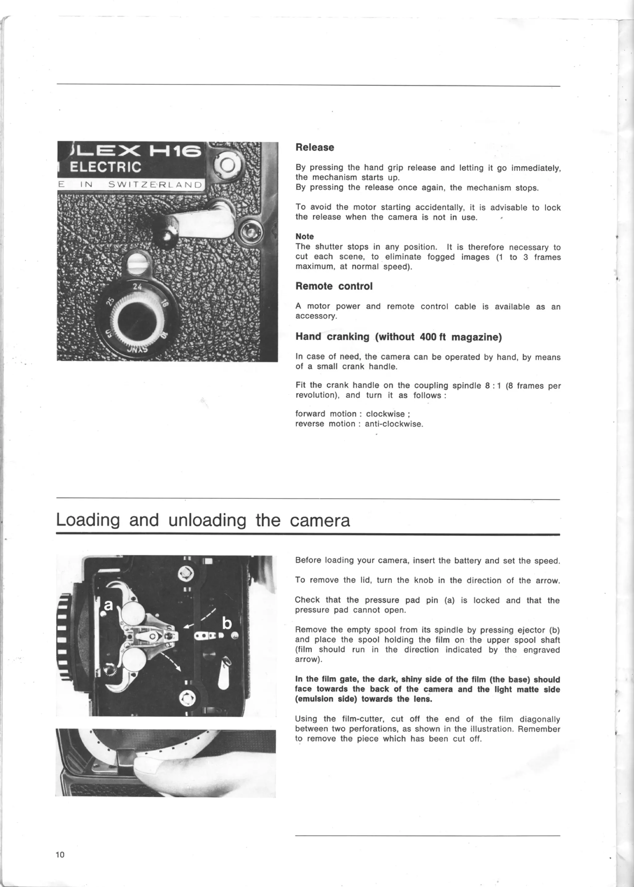Bolex h16 ebm electric user manual_english