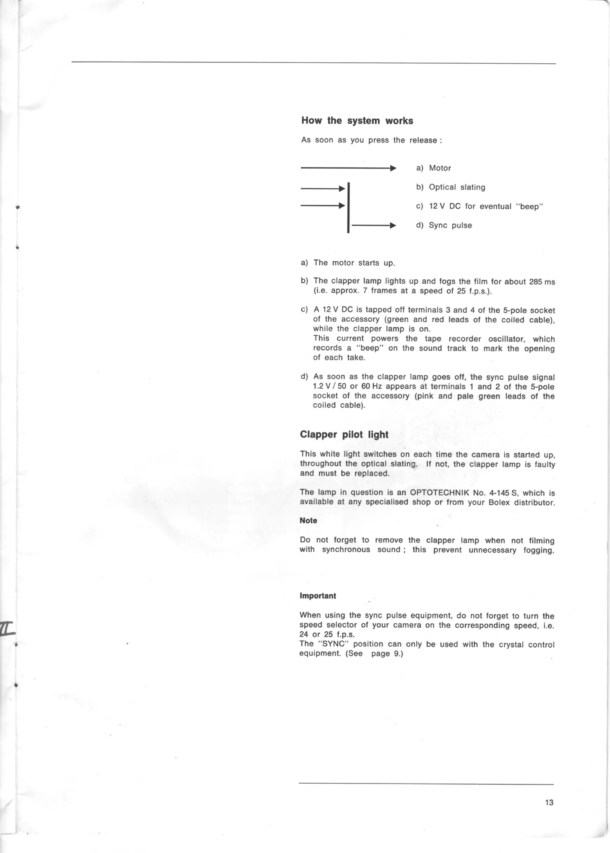 Bolex h16 ebm electric user manual_english