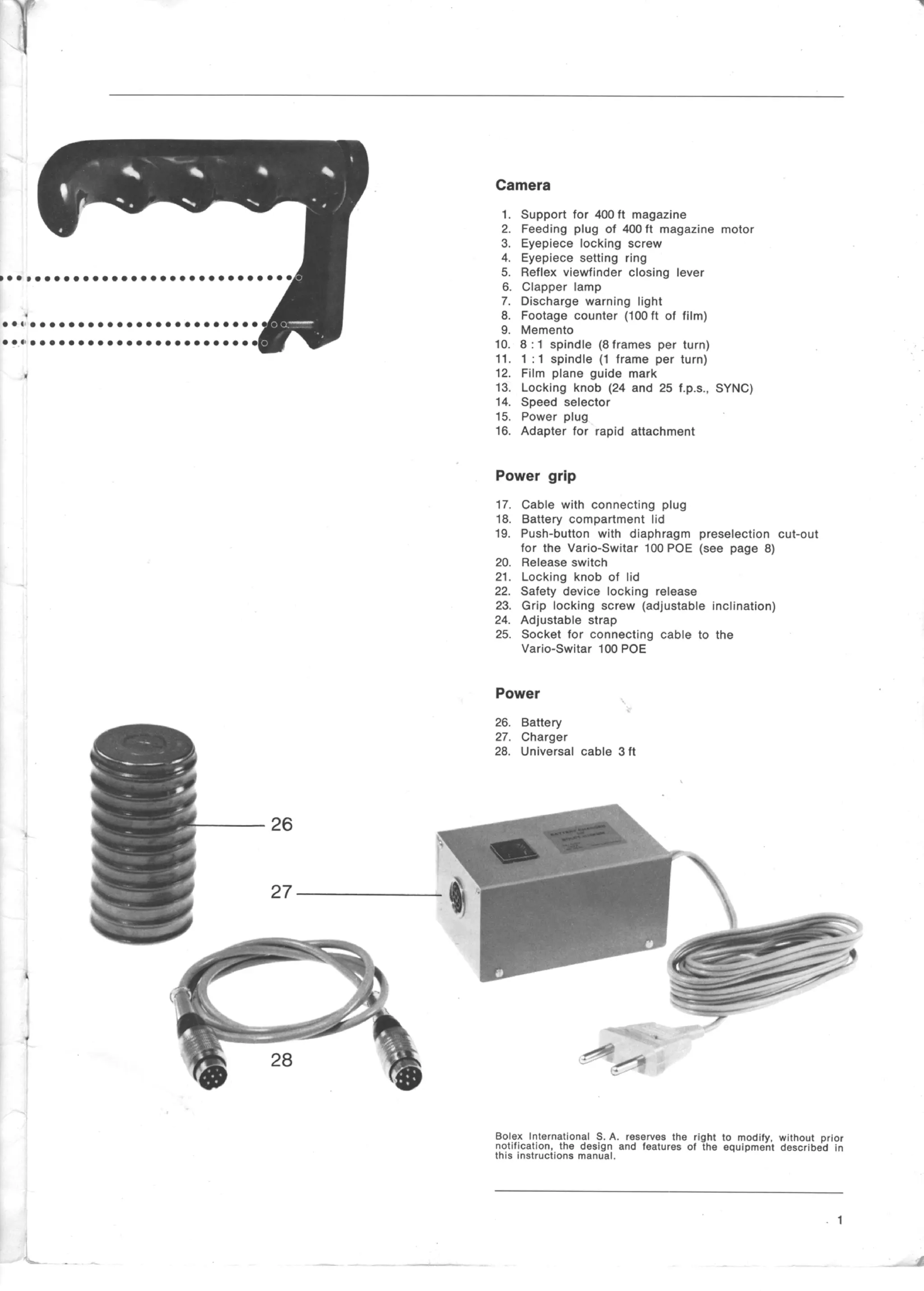 Bolex h16 ebm electric user manual_english