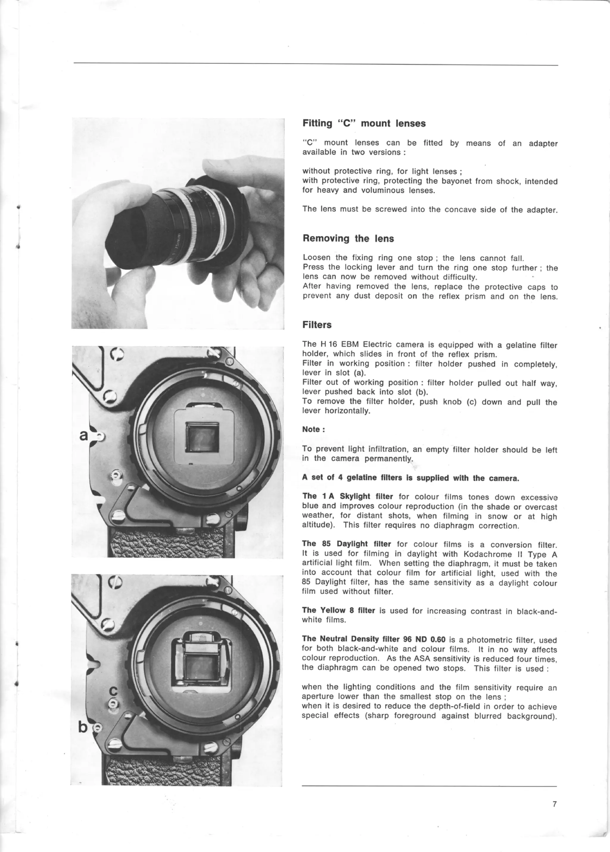 Bolex h16 ebm electric user manual_english