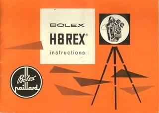Bolex h8 rex_user manual_english
