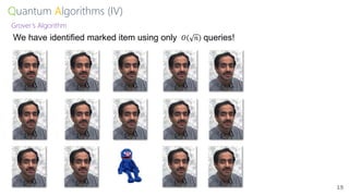 Quantum Algorithms (IV)
19
Grover’s Algorithm
We have identified marked item using only queries!𝑂 𝑛
 