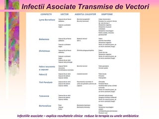 Infectii Asociate Transmise de Vectori 
Infectiile asociate – explica rezultatele clinice reduse la terapia cu unele antibiotice. 
 