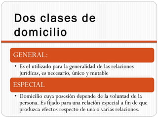 Dos clases de
domicilio
 