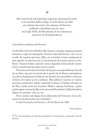 Simón Bolivar. Doctrina del libertador